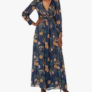 Scotch & Soda Lurex Long Sleeve Maxi Dress